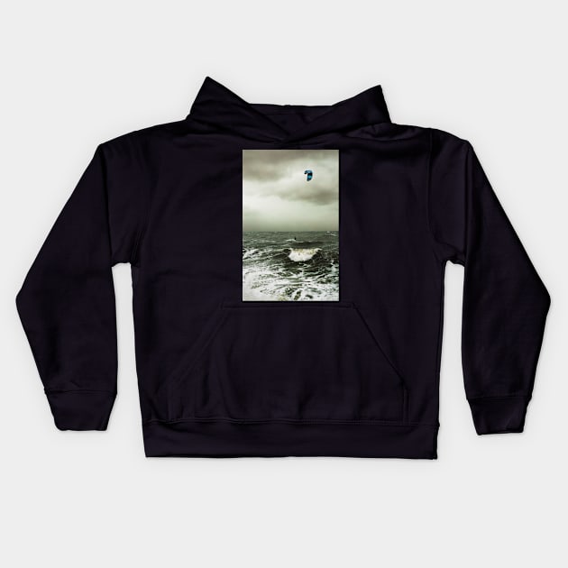 Intrepid Windsurfer Kids Hoodie by rozmcq